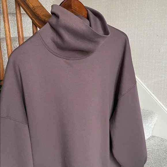 Free People Movement Slouchy Oversized Turtleneck Pullover Sweater Brown NEW - Picture 4 of 13